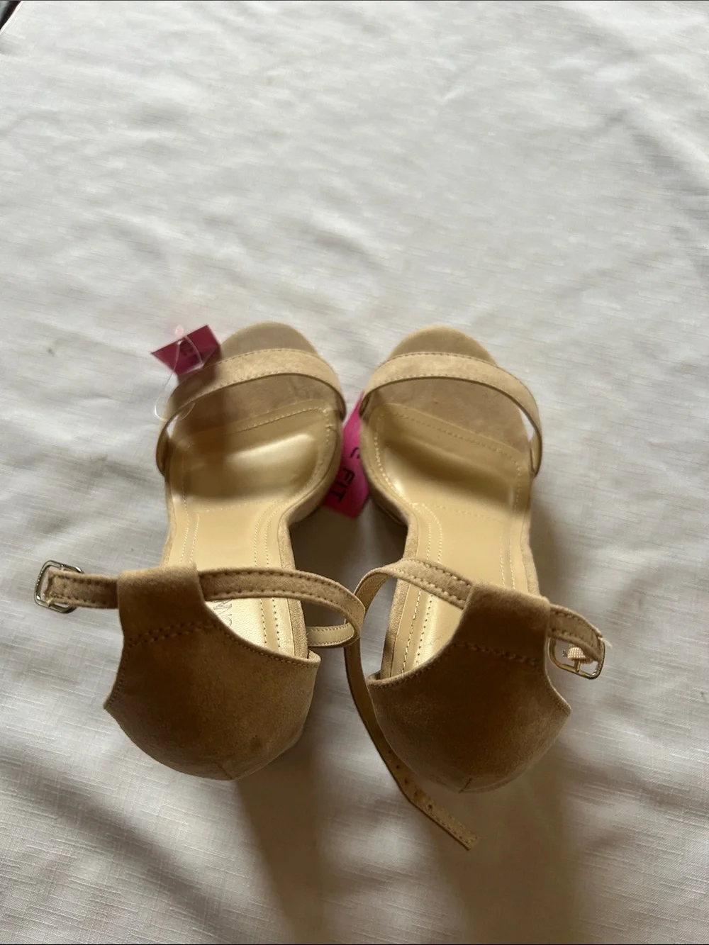 Fashion Nova Nude Ankle-Strap Block Heels
